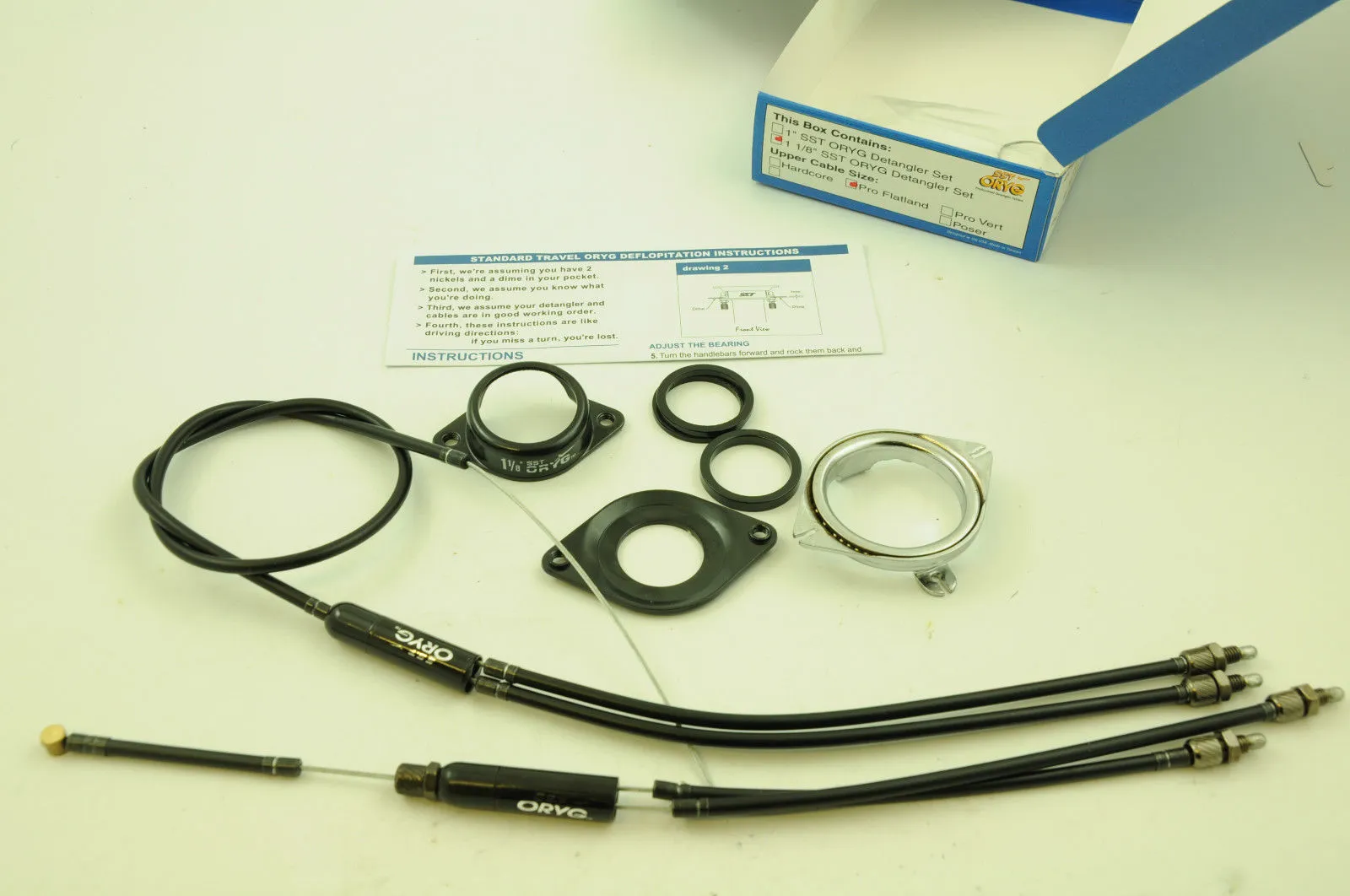 1 1-8” 28.6 FORK BMX FREESTYLE SST ORYG GYRO HEADSET 360 ROTOR SET GIRO  CABLES