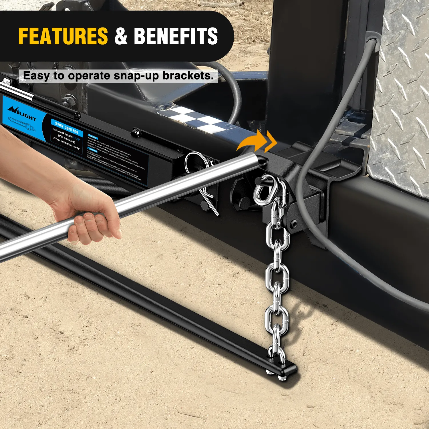 1000 lbs Round Bar Weight Distributing Hitches Kit