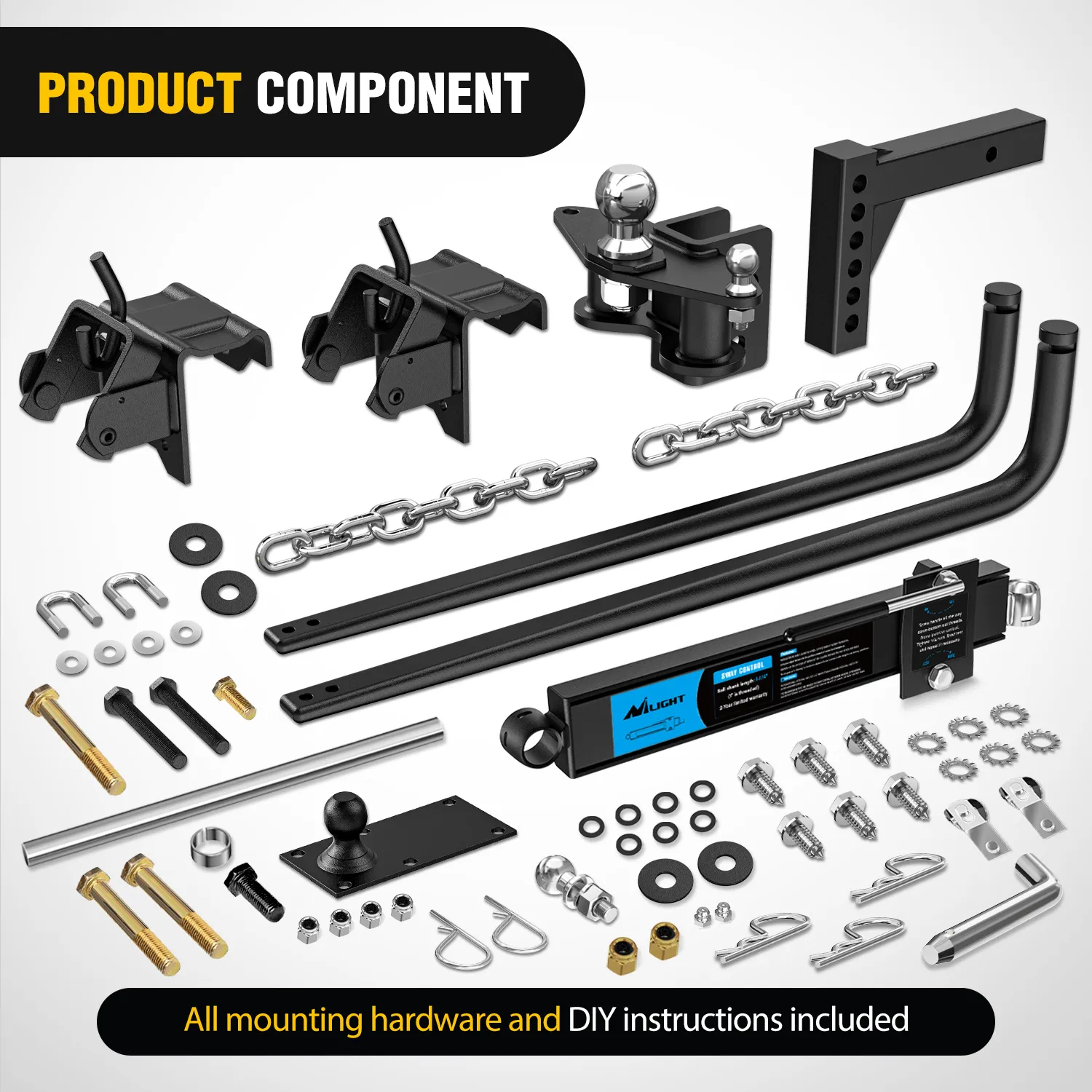 1000 lbs Round Bar Weight Distributing Hitches Kit