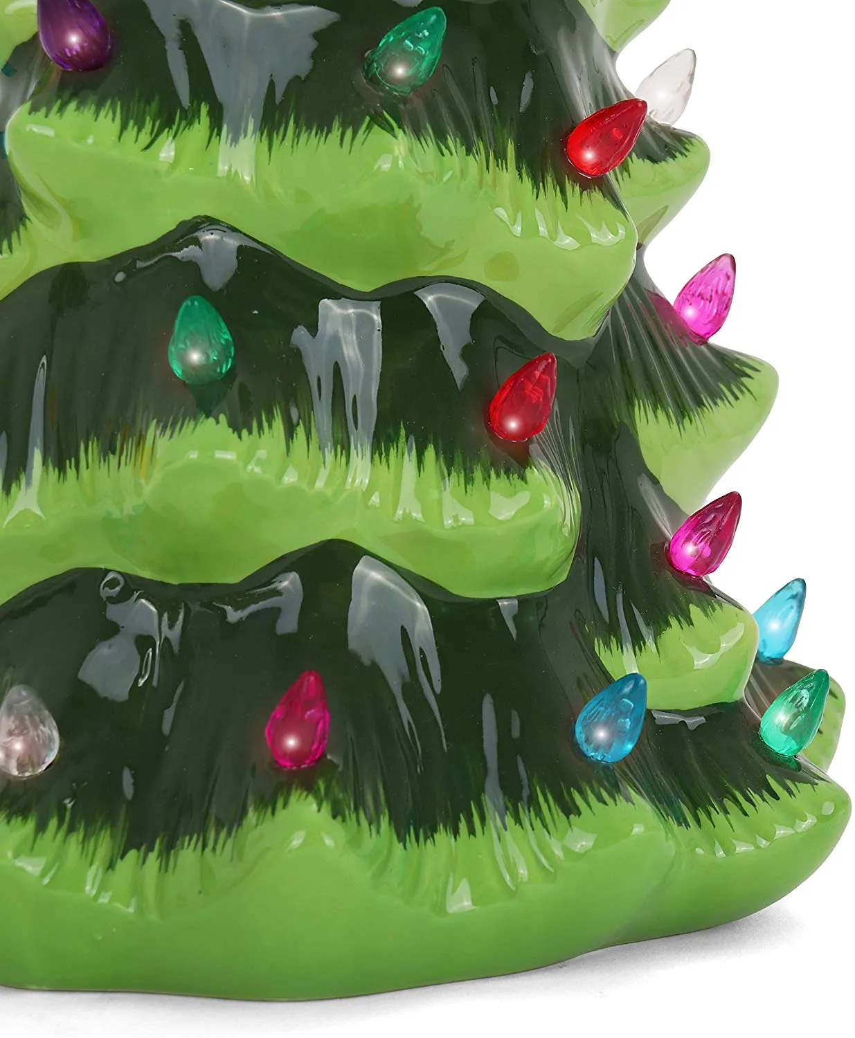 13" Green Christmas Tree with Multicolored Lights