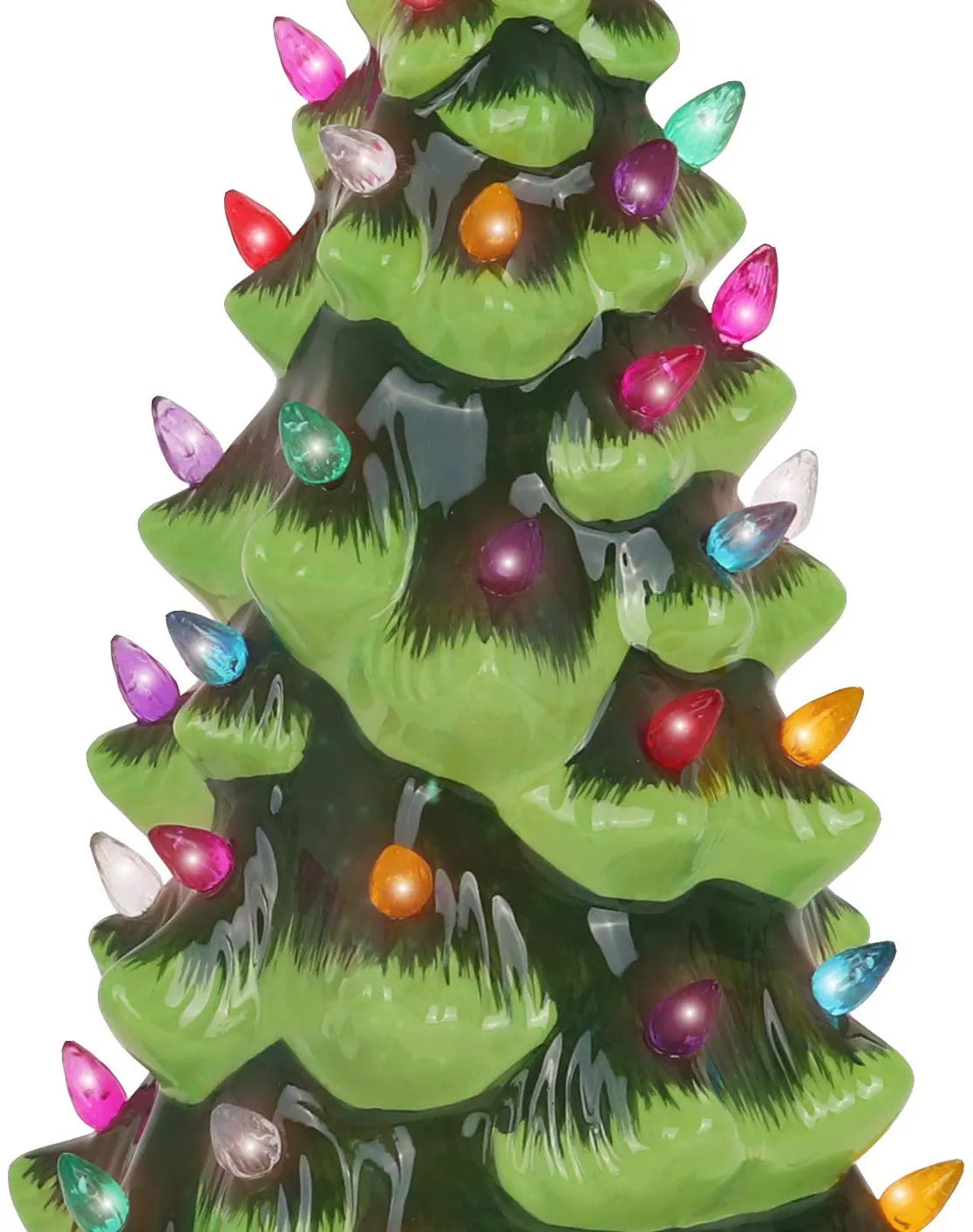 13" Green Christmas Tree with Multicolored Lights