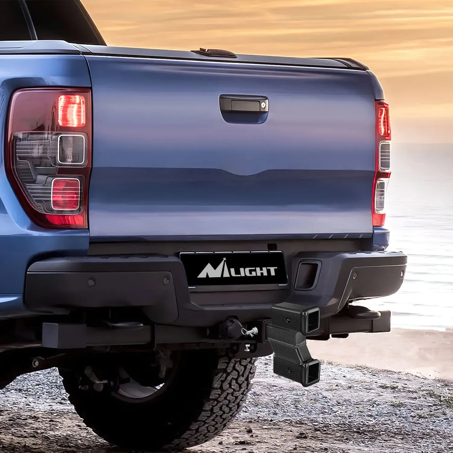 2 Inch Trailer Dual Hitch Receiver with 2 & 4Inch Rise or Drop