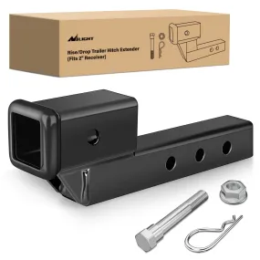 2 Inch Trailer Dual Hitch Receiver with 2Inch Rise or Drop