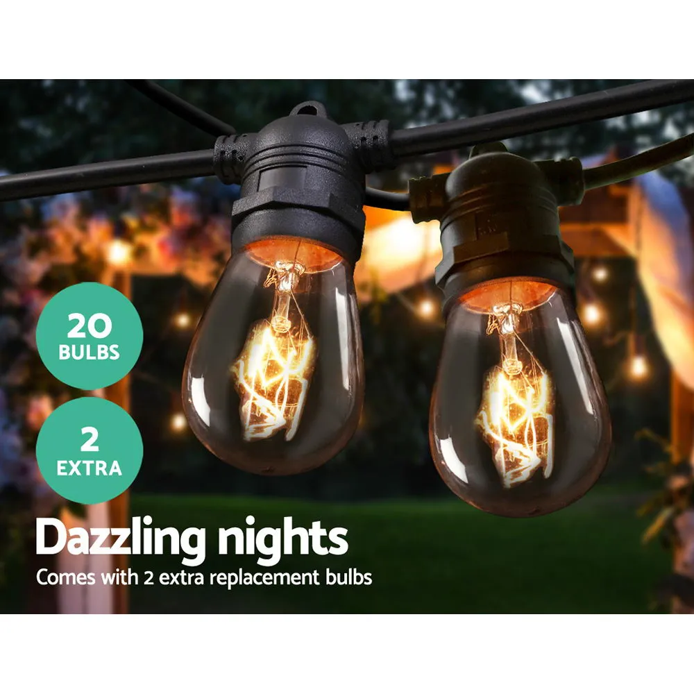 20m Festoon String Lights Christmas Bulbs Party Wedding Garden Party