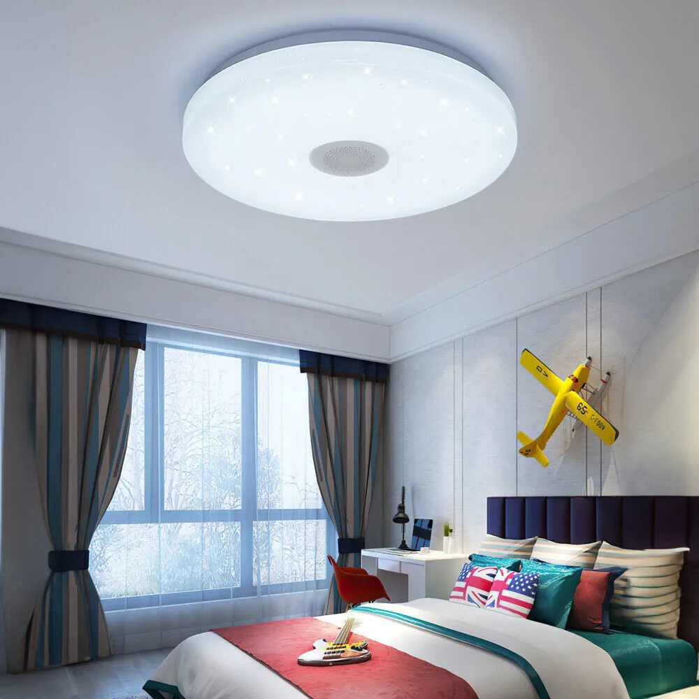 48W RGB LED Ceiling Light with Bluetooth Speaker & Remote, Music Sync, Dimmable & Smart App Control