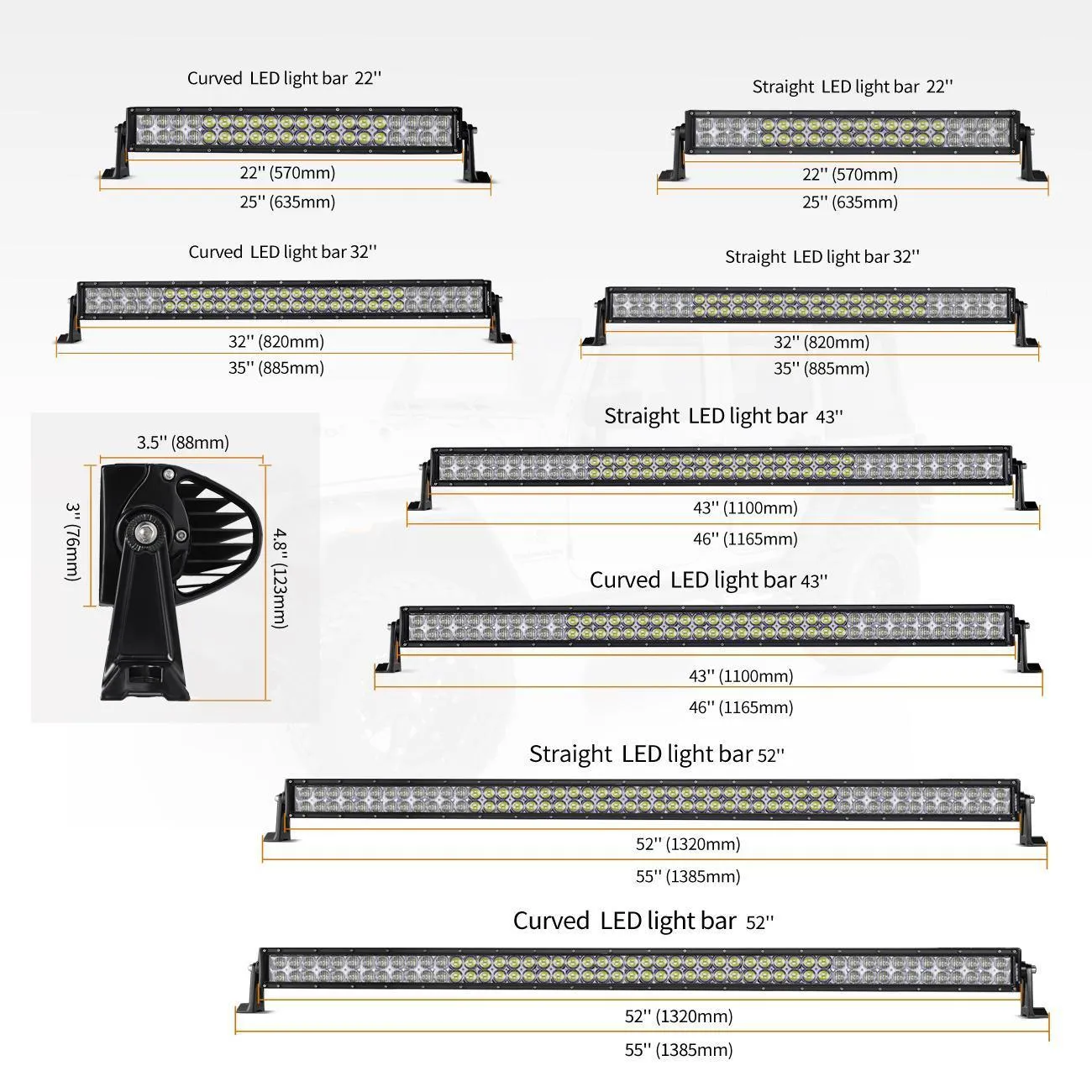 5D Series Straight/Curved Off Road Led Light Bar For 2002 Ford F150