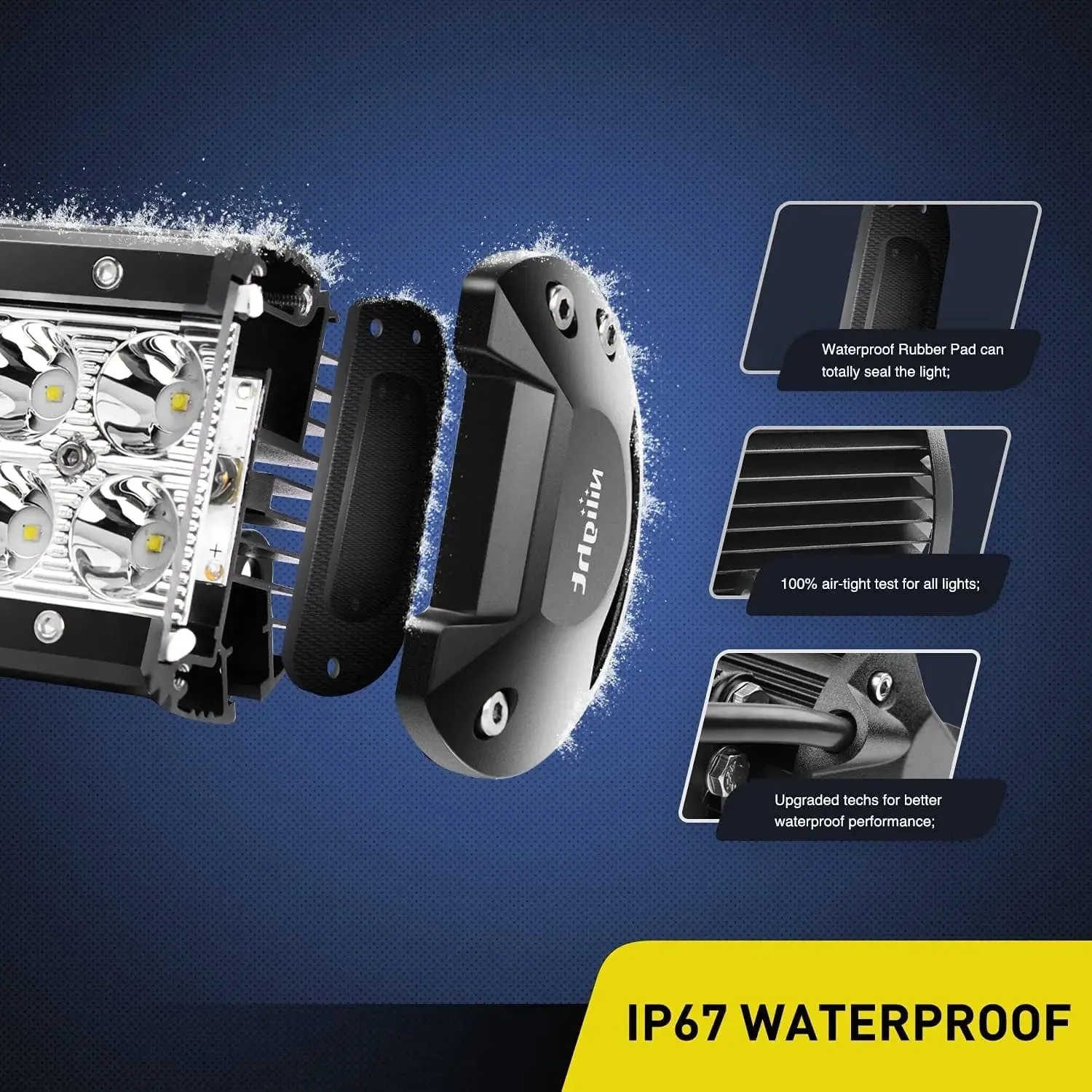 6.5 Inch 36W Double Row Spot Led Light Bars (Pair) | 16AWG Wire 3Pin Switch