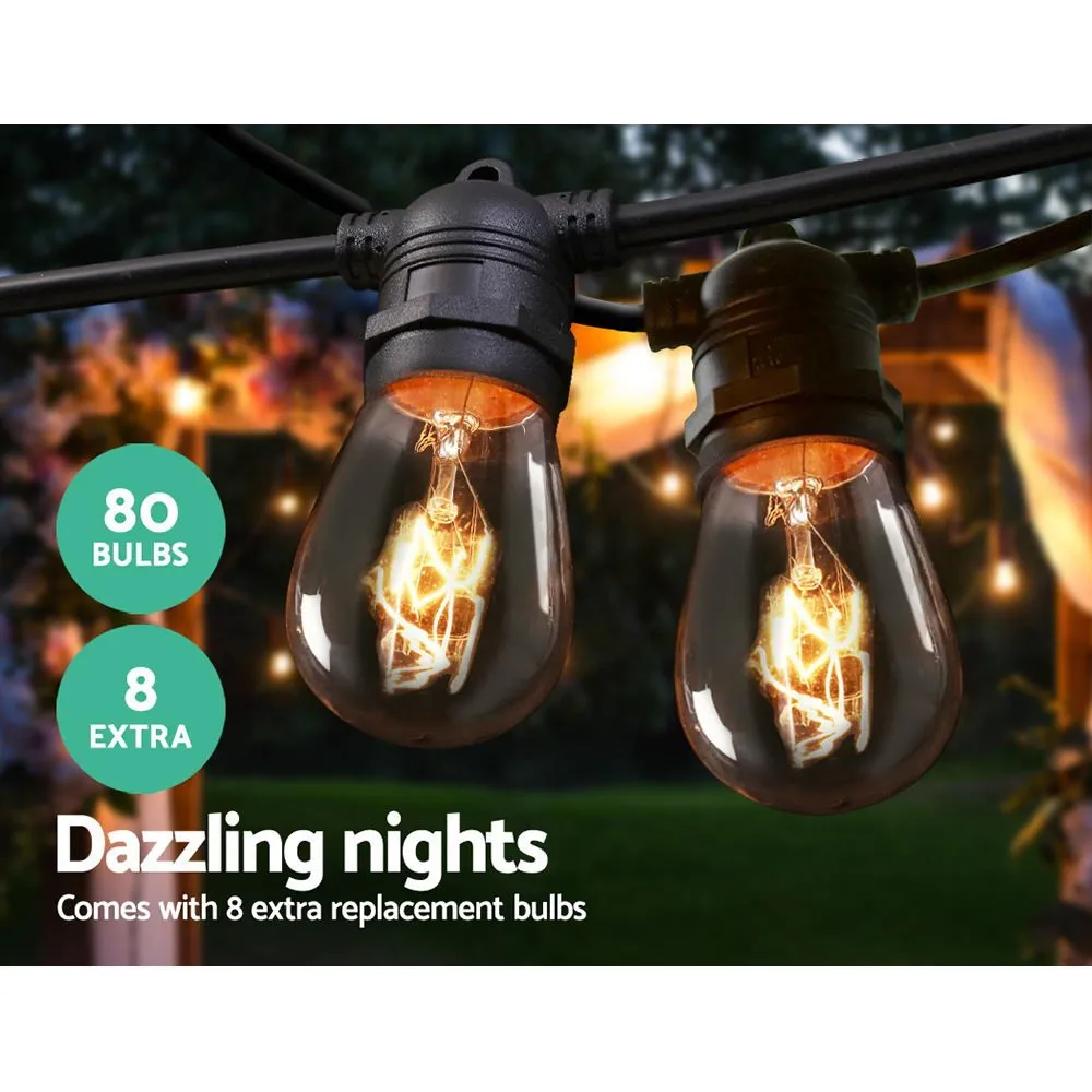 74m Festoon String Lights Christmas Bulbs Party Wedding Garden Party