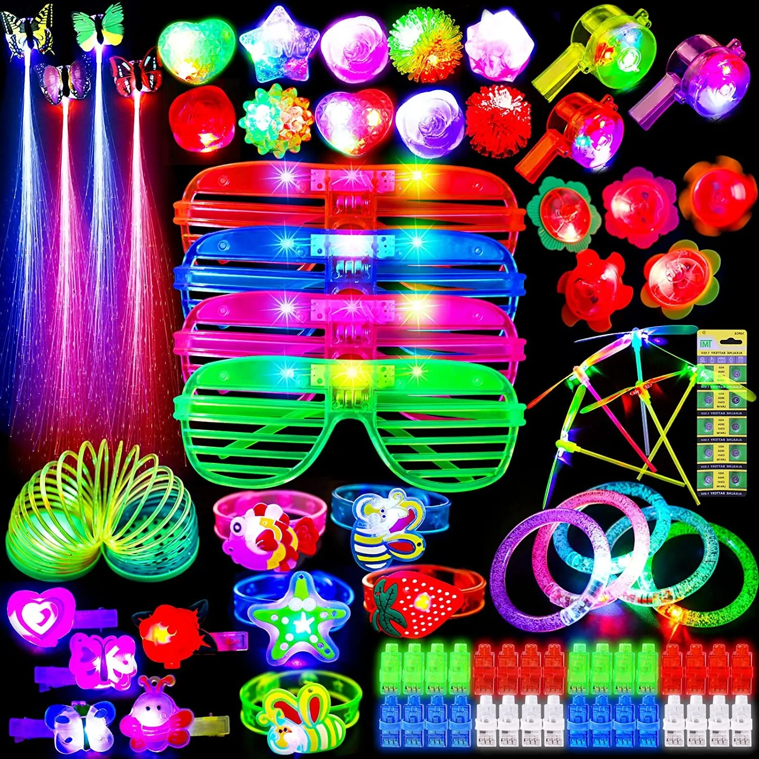 88Pcs LED Light up Toy Party Favors Glow in the Dark Party Supplies