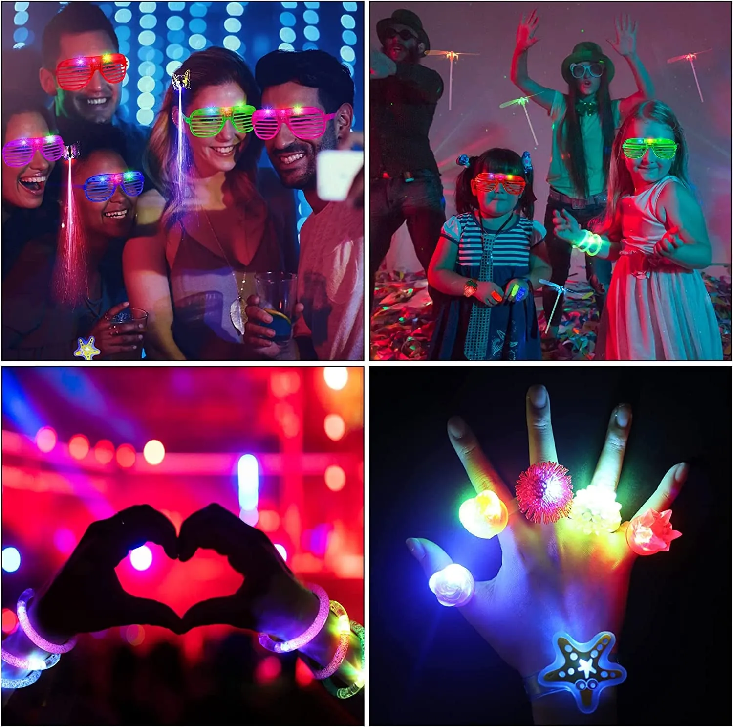 88Pcs LED Light up Toy Party Favors Glow in the Dark Party Supplies