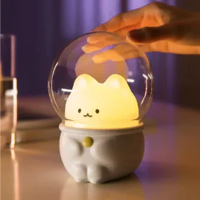 Adorable Mini Pet Night Light with USB Charging for Bright Children's Bedroom, Cat, and Rabbit Ambience Light