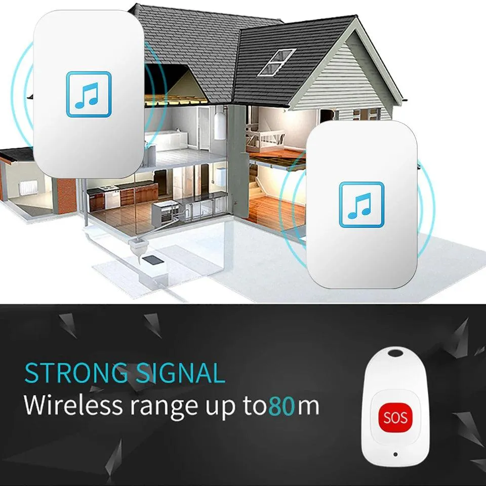 Advanced Wireless Doorbell System with Emergency Alert and Universal Plug Compatibility