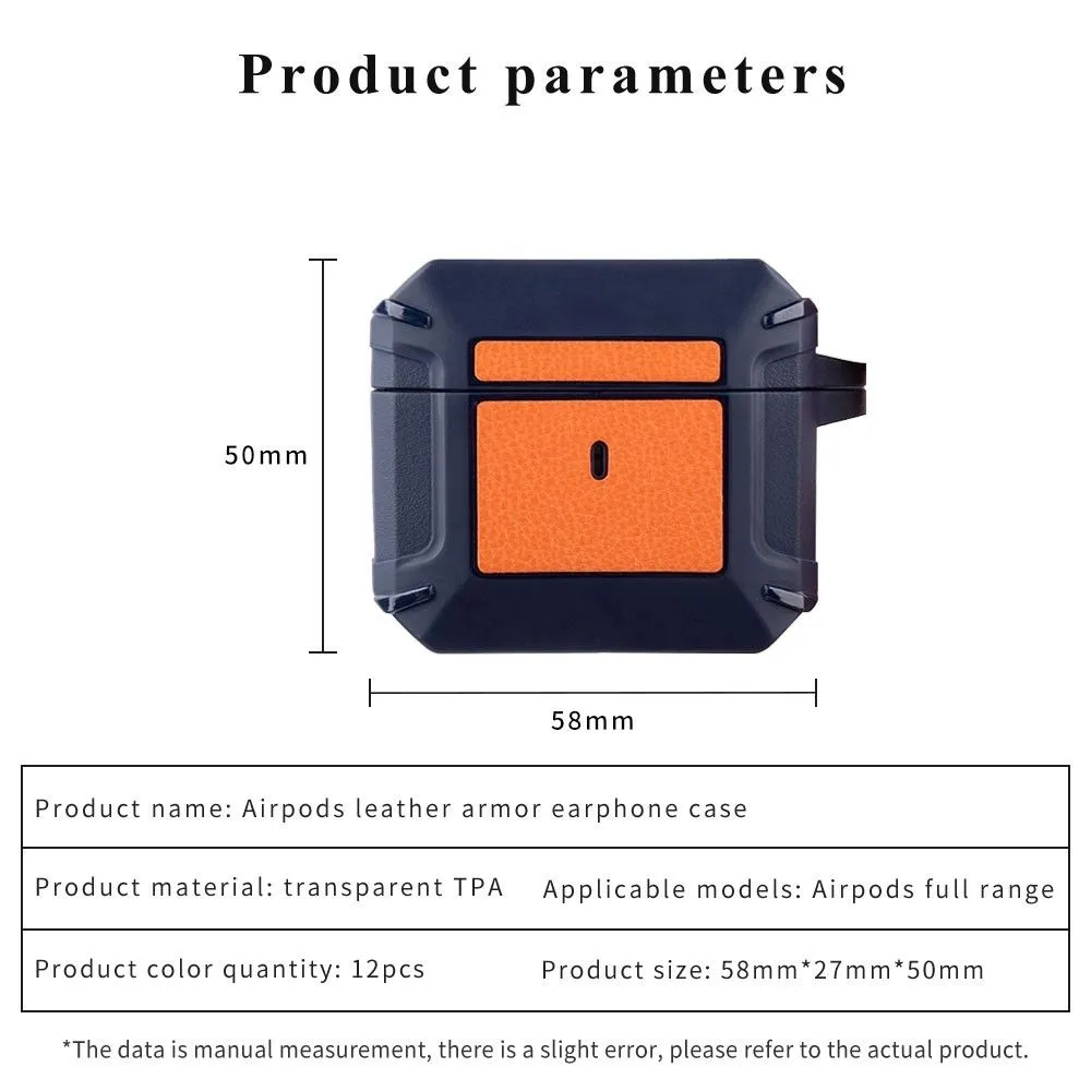 AirPods 3 leather texture case with buckle - Black / Red