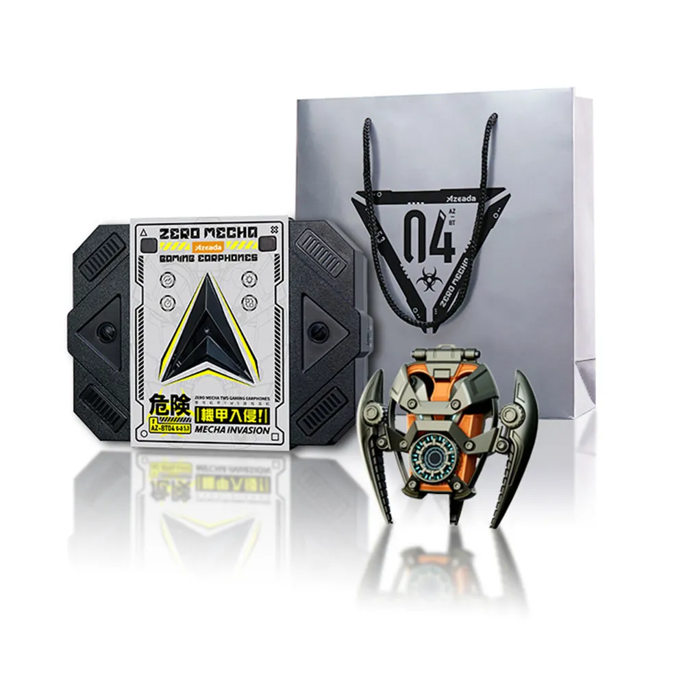 Azeada机达人 BT04机甲蓝牙耳机 送配套支架 Zero Mecha TWS Gaming Earbuds