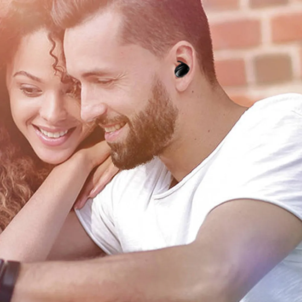 Bluetooth 5.0 Wireless Headphones TWS Earphones In Earbuds With Charging Case Black
