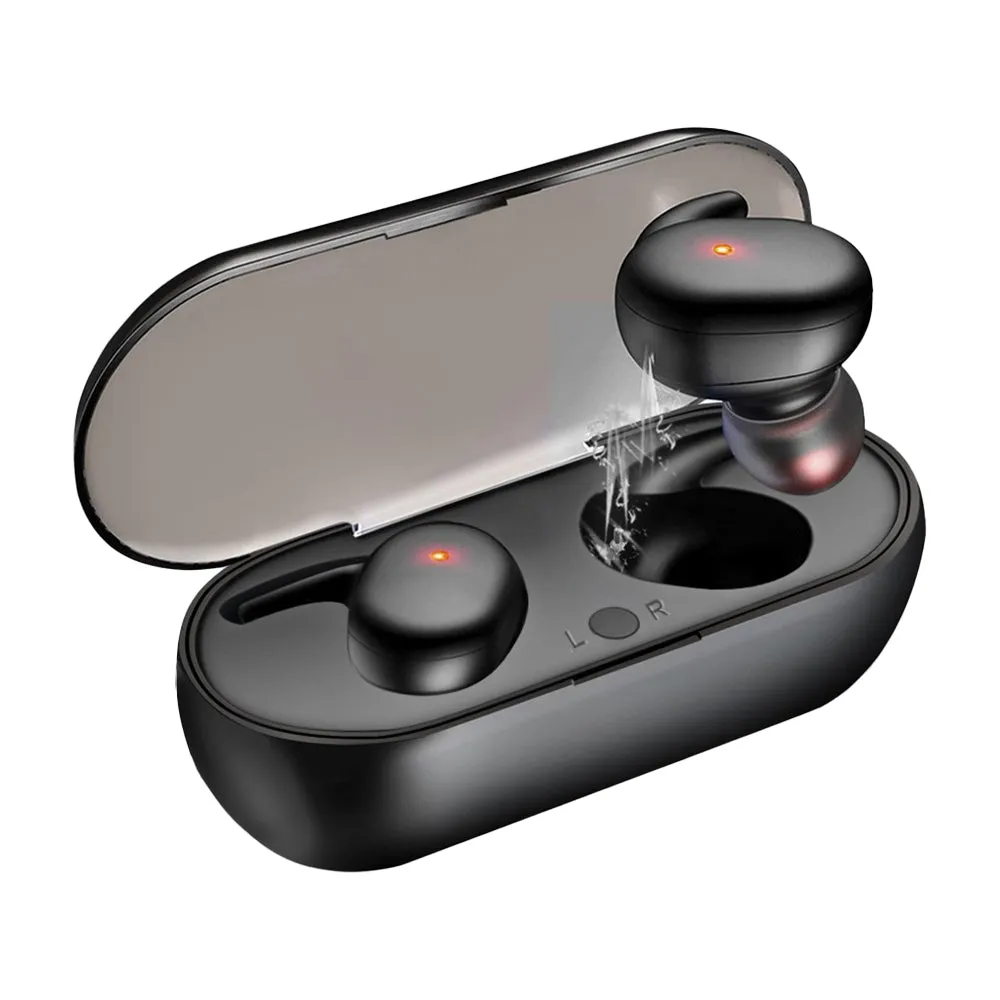 Bluetooth 5.0 Wireless Headphones TWS Earphones In Earbuds With Charging Case Black
