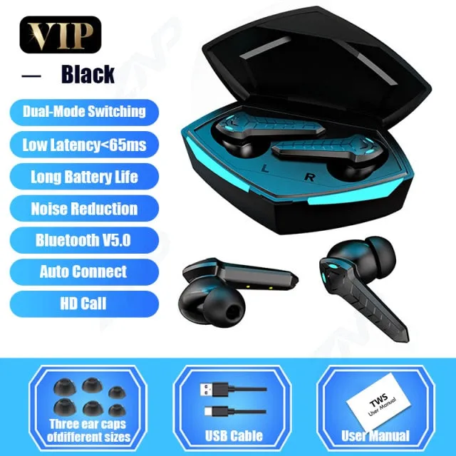 Bluetooth V5.0 Earphones Low Latency Gaming Headsets TWS 9D Stereo Wireless Headphones Noise Cancelling Gaming Earbuds With Mic