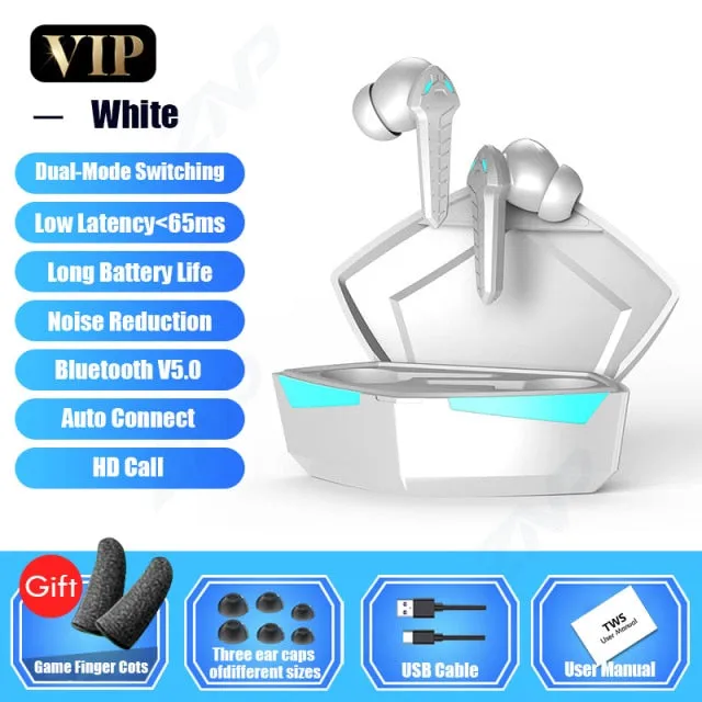 Bluetooth V5.0 Earphones Low Latency Gaming Headsets TWS 9D Stereo Wireless Headphones Noise Cancelling Gaming Earbuds With Mic