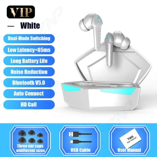 Bluetooth V5.0 Earphones Low Latency Gaming Headsets TWS 9D Stereo Wireless Headphones Noise Cancelling Gaming Earbuds With Mic