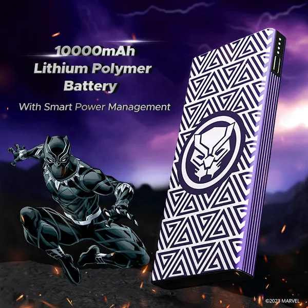boAt EnergyShroom PB300 Black Panther Edition | 10000mAh Powerbank with 22.5W Fast Charging, 12-Layer Smart IC Protection, Universal Compatibility