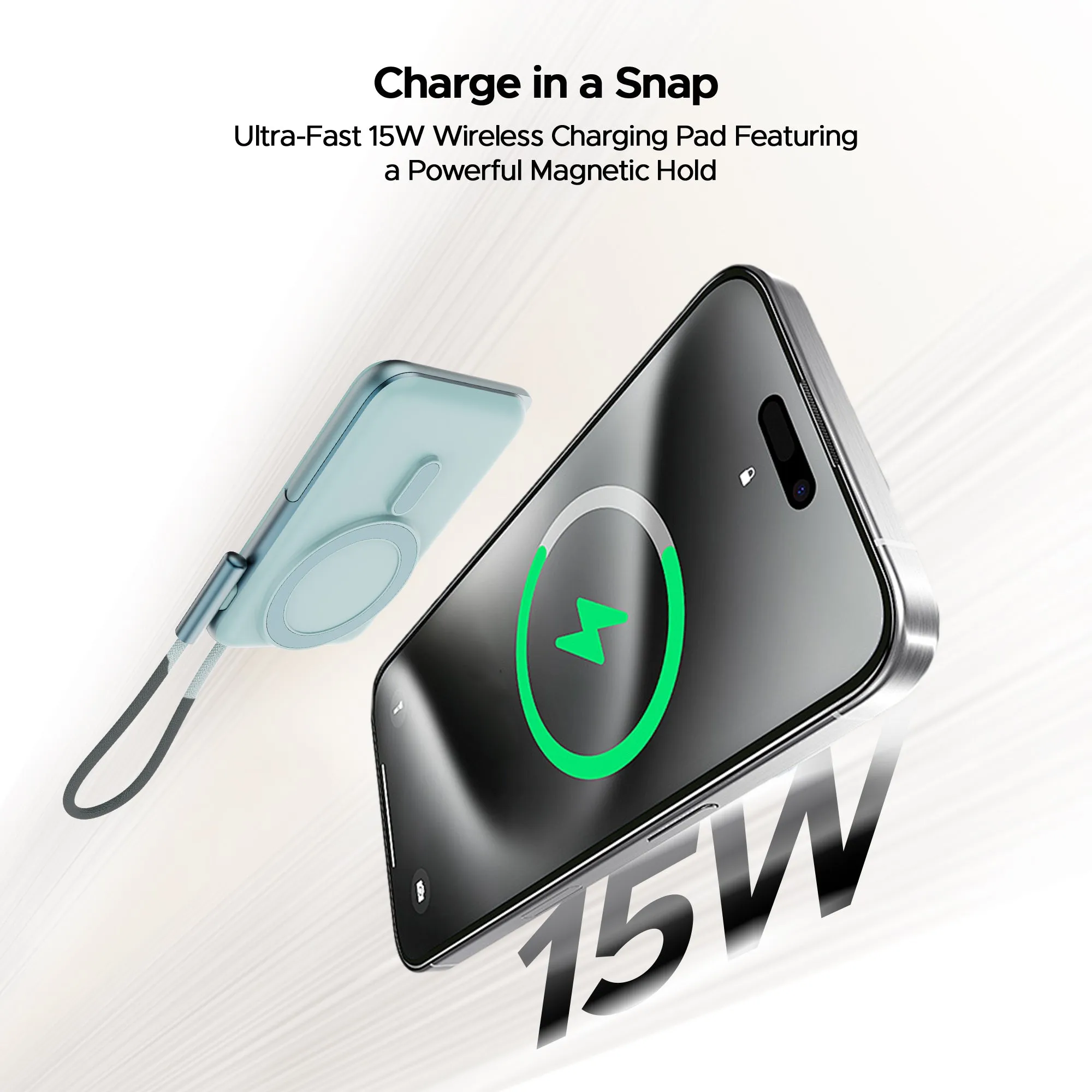boAt EnergyShroom PB330  Magnacharge | 10000mAh magnetic wireless power bank with 15 W wireless charging, LED battery display, 12 Layer Smart IC Protection
