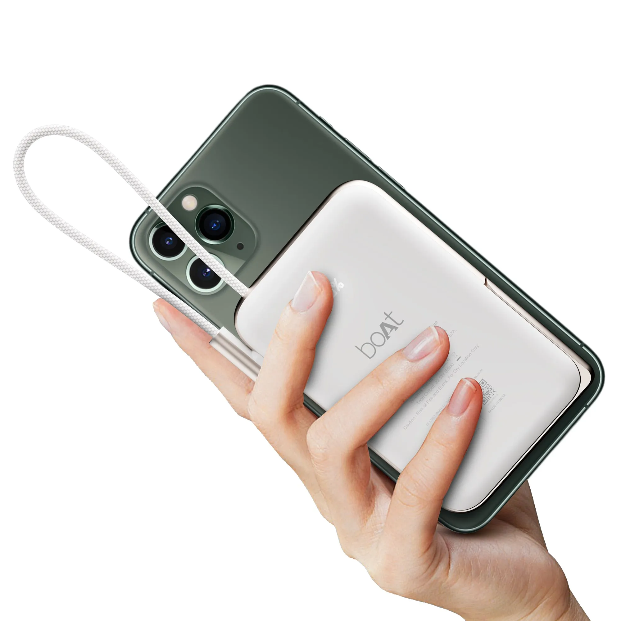 boAt EnergyShroom PB330  Magnacharge | 10000mAh magnetic wireless power bank with 15 W wireless charging, LED battery display, 12 Layer Smart IC Protection