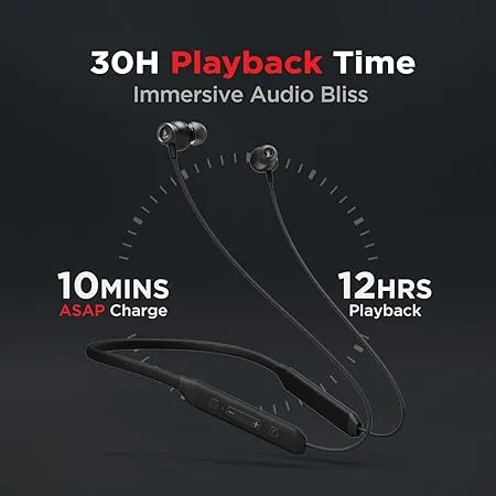 boAt Rockerz 205 Pro | Bluetooth Earphone with 10mm Drivers, Upto 30 Hour Playback, Lightweight Magnetic Earbuds