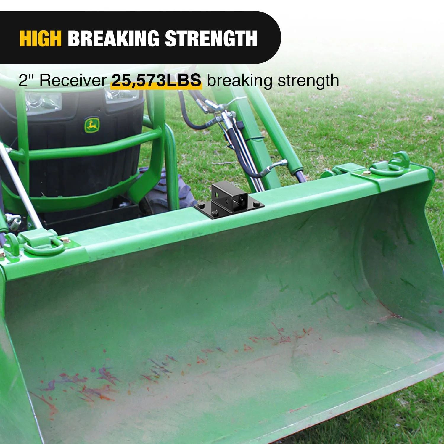 Bolt on Tractor Bucket 2 inch Receiver 5/8¡± Hitch Pin Hole Class 3 Trailer Hitch
