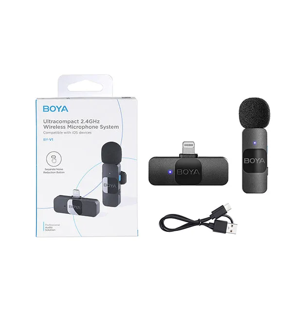 BOYA BY-V1 Wireless Lavalier Microphone for iPhone