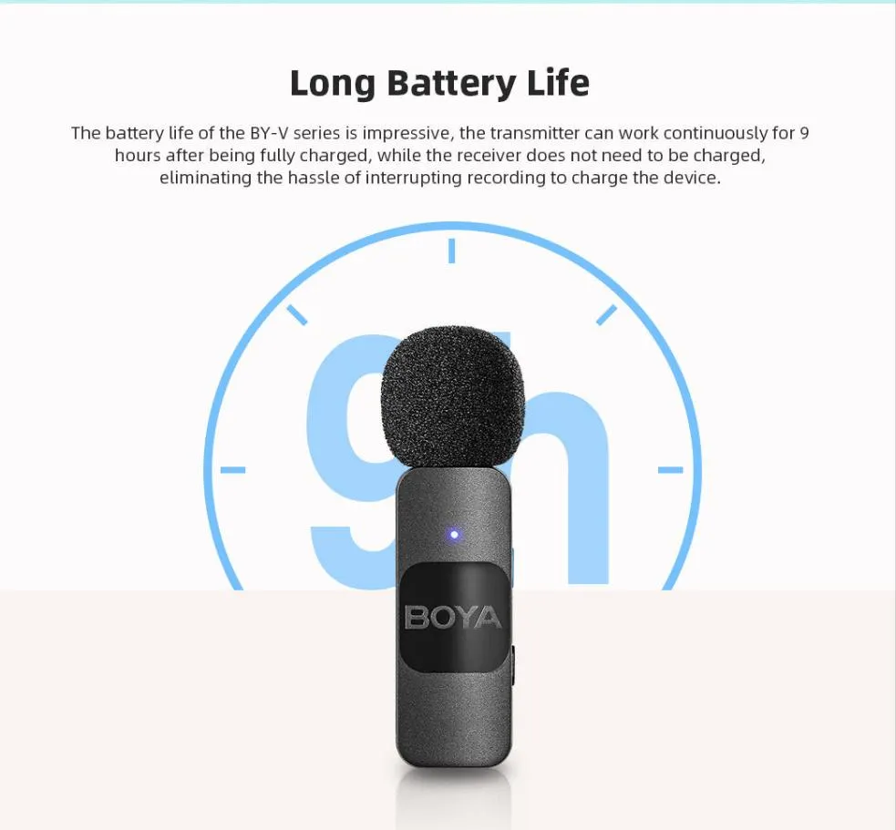 BOYA BY-V1 Wireless Lavalier Microphone for iPhone