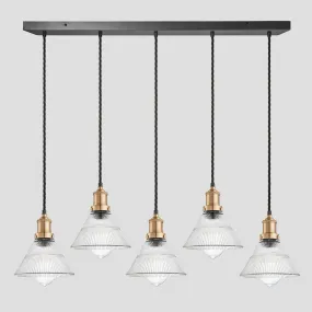 Brooklyn Glass Funnel 5 Wire Cluster Lights - 7 inch