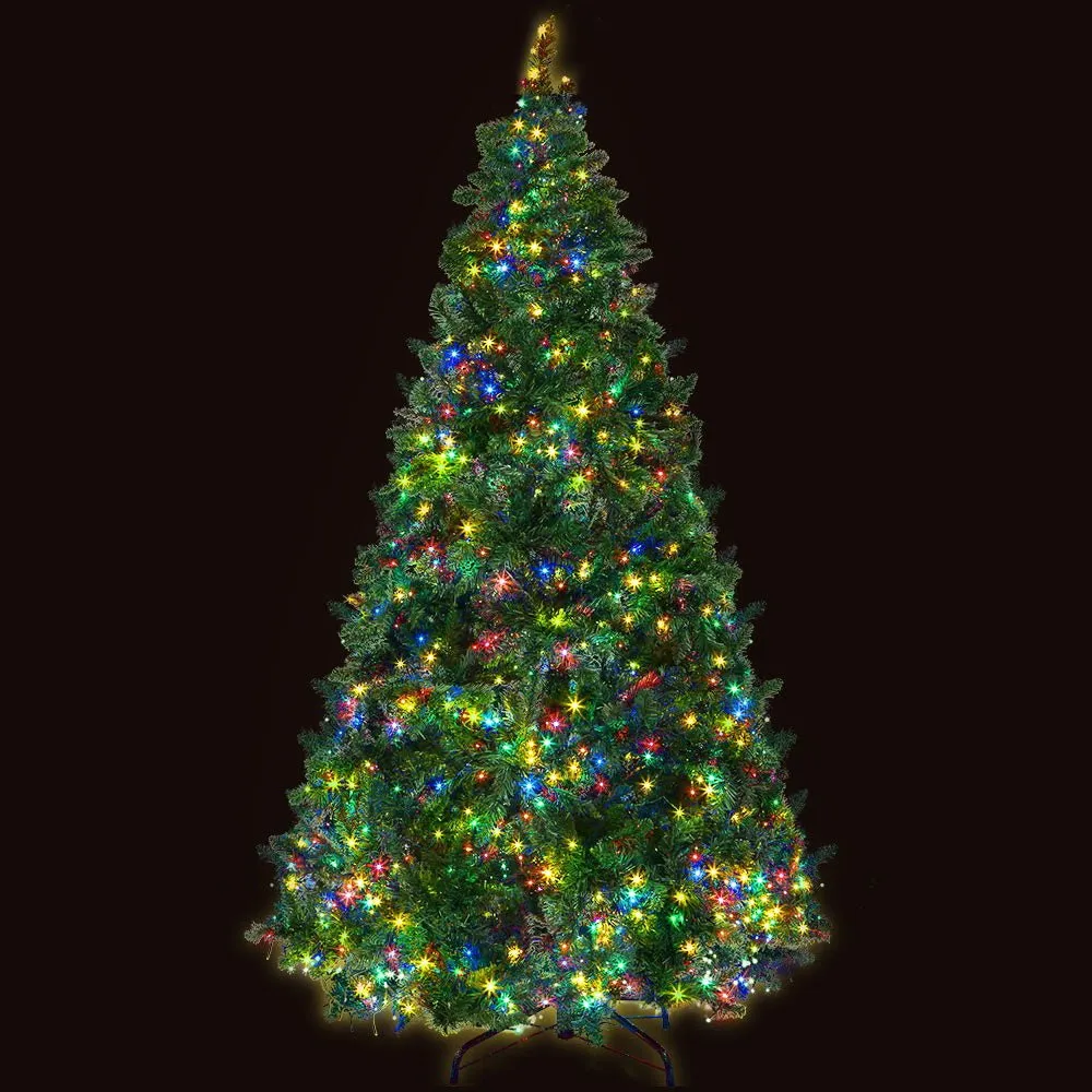 Christmas Tree 2.1M Green With 1134 LED Lights Multi Colour