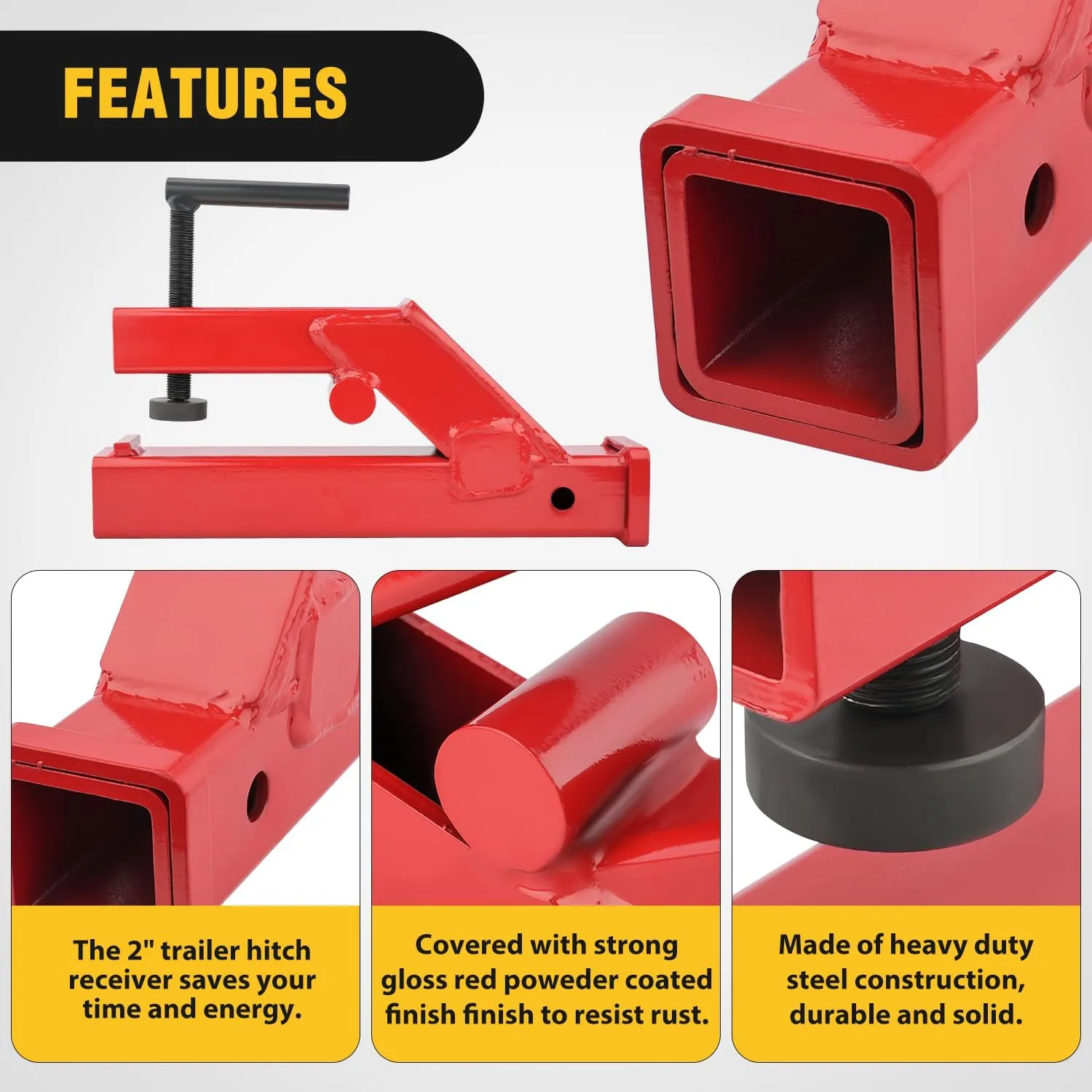 Clamp On Trailer Hitch 2 Inch Ball Mount Receiver Tractor Bucket