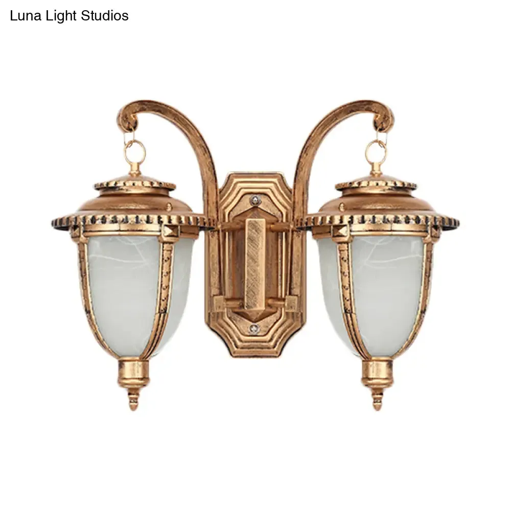 Classic Black/Bronze Wall Lamp with Frosted Glass Shade - Small/Large Sizes Available