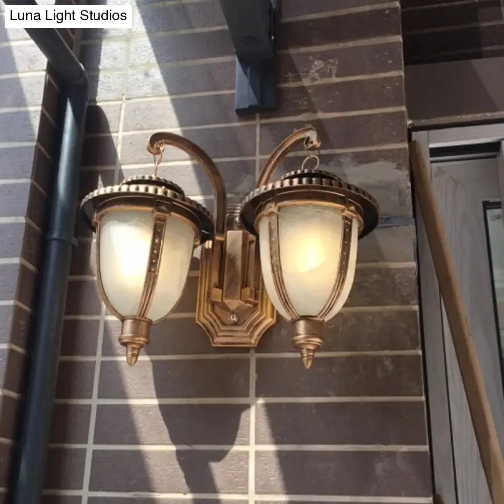 Classic Black/Bronze Wall Lamp with Frosted Glass Shade - Small/Large Sizes Available