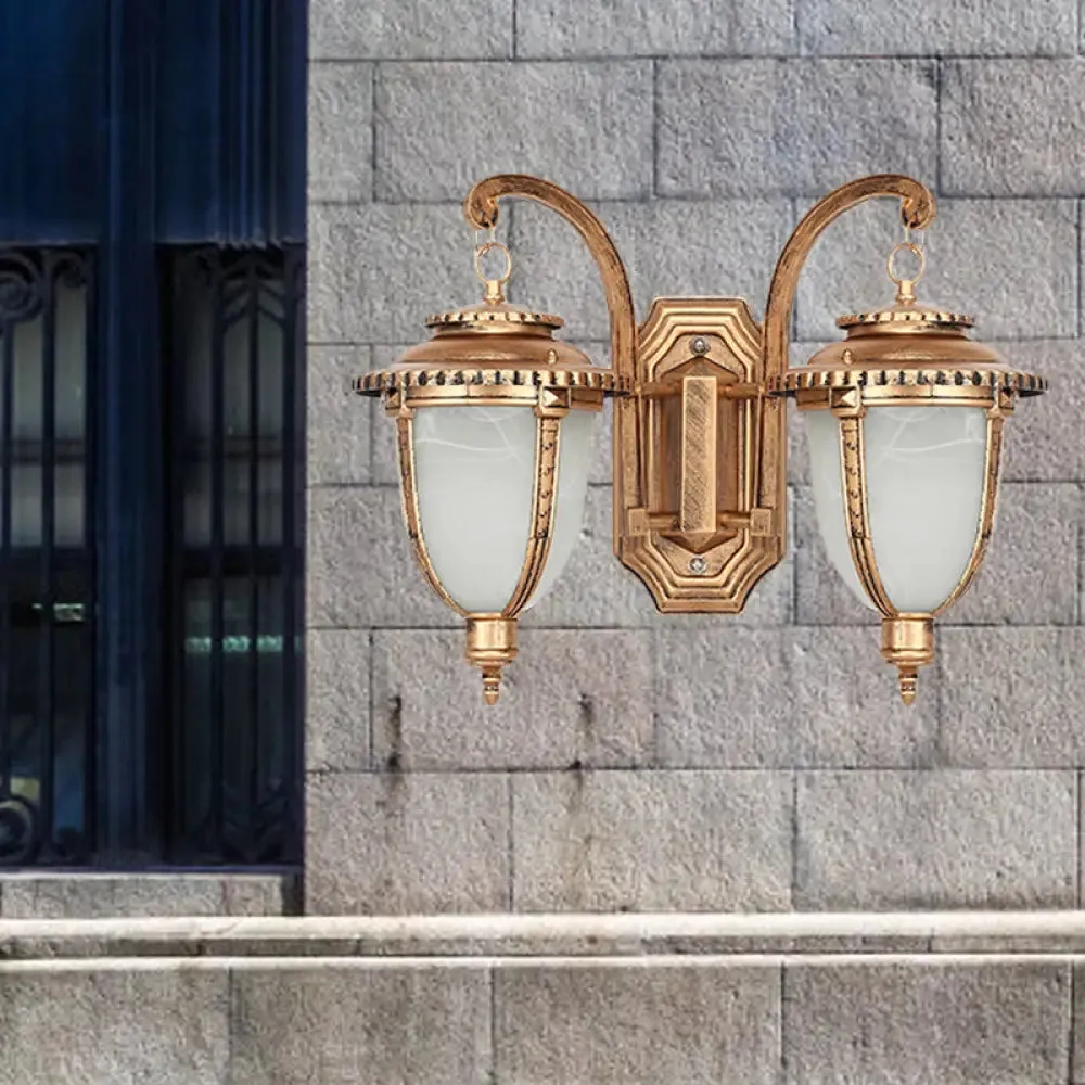 Classic Black/Bronze Wall Lamp with Frosted Glass Shade - Small/Large Sizes Available