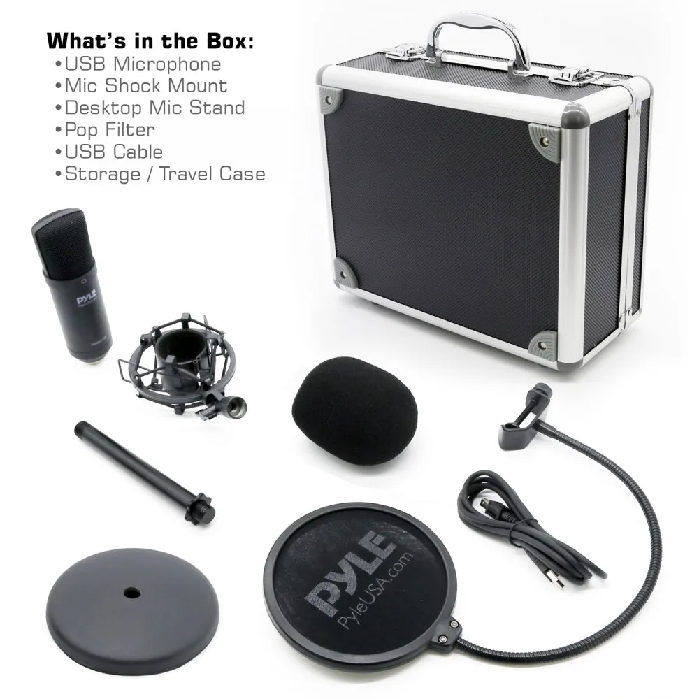 Computer Desktop Microphone - Streaming & Pro Audio Recording Mic Kit With Shock Mount Stand, Easy Usb Plug-And-Play (For Podcast Recording, Streaming, Gaming)