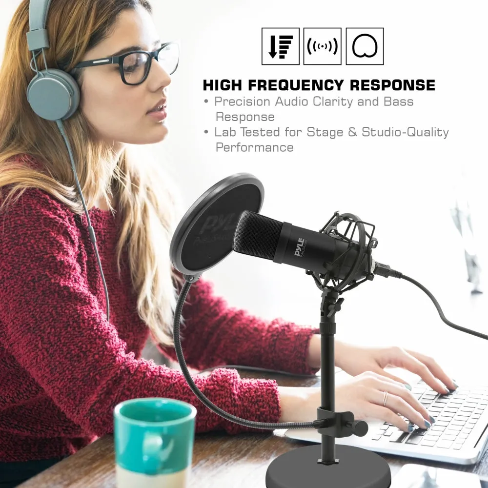 Computer Desktop Microphone - Streaming & Pro Audio Recording Mic Kit With Shock Mount Stand, Easy Usb Plug-And-Play (For Podcast Recording, Streaming, Gaming)