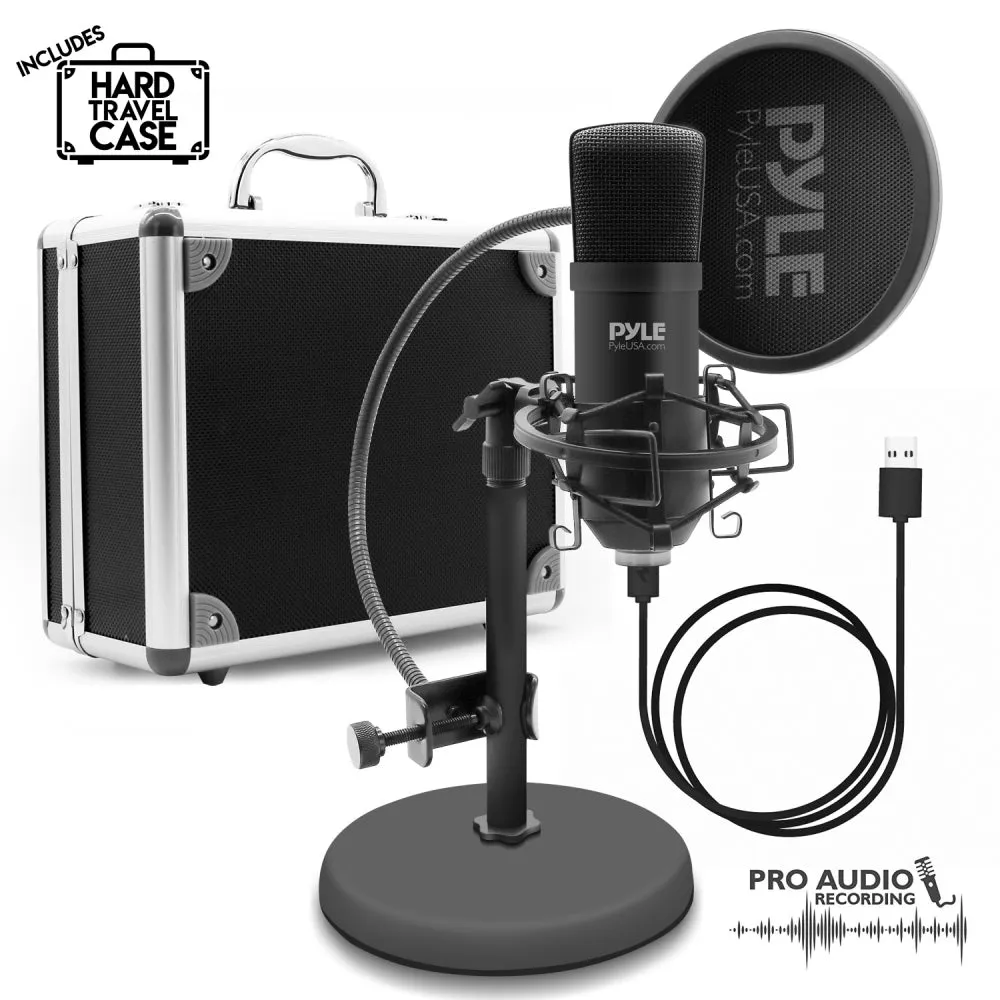 Computer Desktop Microphone - Streaming & Pro Audio Recording Mic Kit With Shock Mount Stand, Easy Usb Plug-And-Play (For Podcast Recording, Streaming, Gaming)