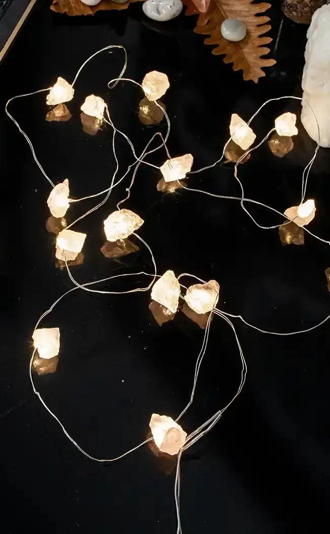 Crystal String Lights | Rose Quartz