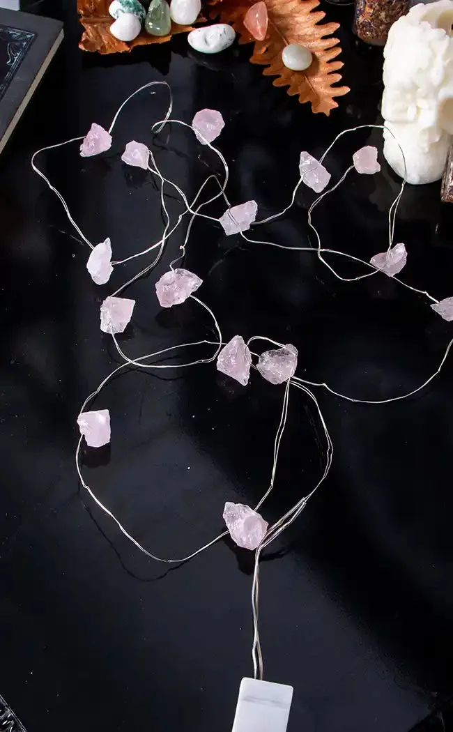 Crystal String Lights | Rose Quartz