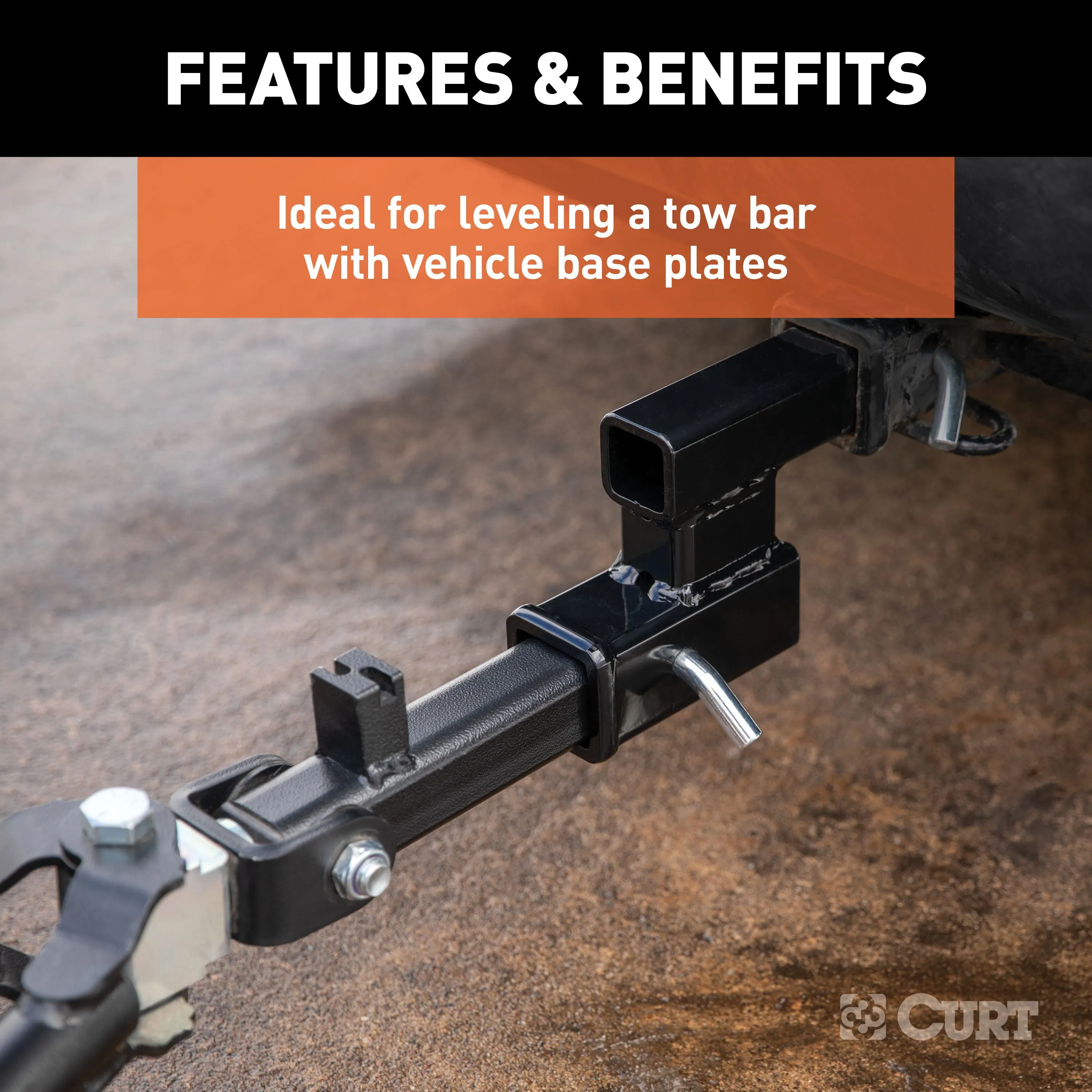 CURT 45798 CURT 45798 Trailer Hitch Adapter; 2-Inch Receiver; 4-In Drop or Rise; 7;500 lbs