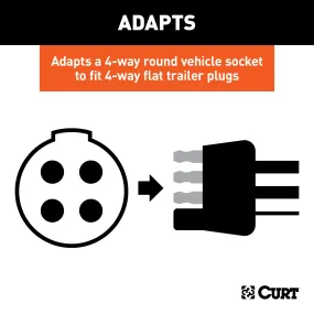 CURT 57224 CURT 57224 4-Pin Round Vehicle-Side to 4-Way Trailer Wiring Adapter