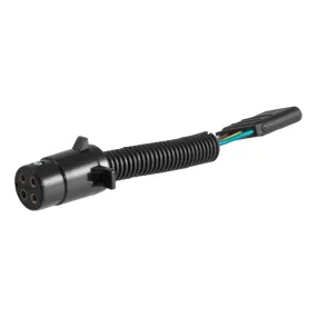 CURT 57225 Electrical Adapter (4-Way Round Vehicle to 4-Way Flat Trailer; Packaged)