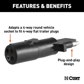 CURT 58414 CURT 58414 4-Pin Round Vehicle-Side to 4-Way Trailer Wiring Adapter