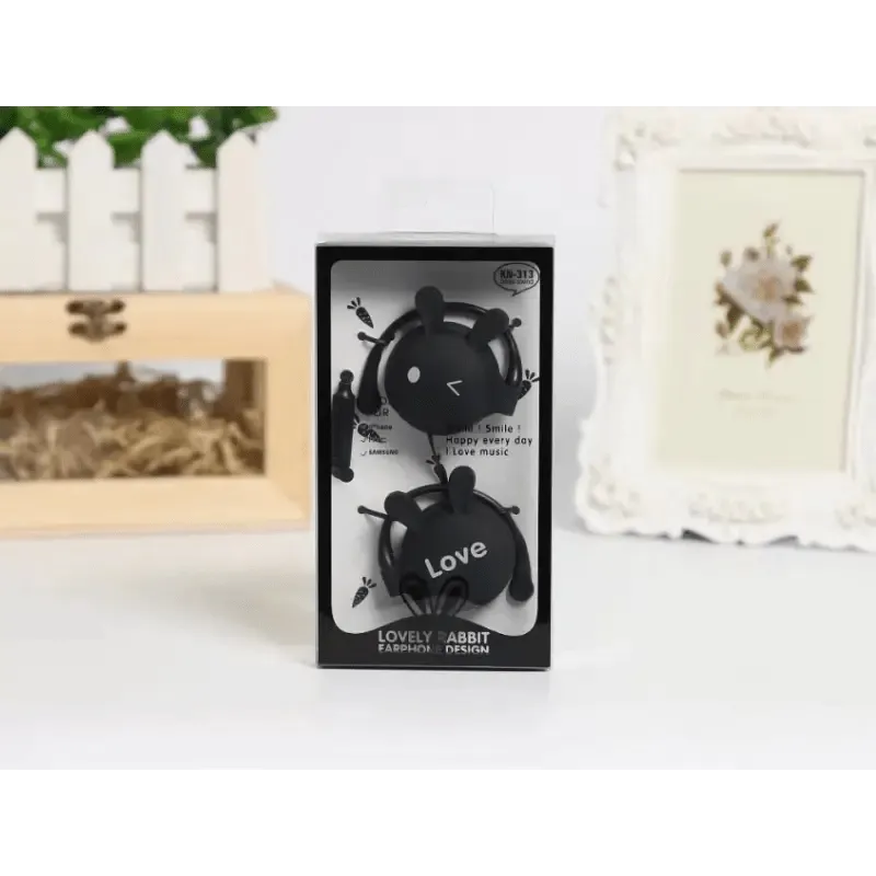 Cute Bunny Earphones: High-Quality ABS Over-Ear Headphones
