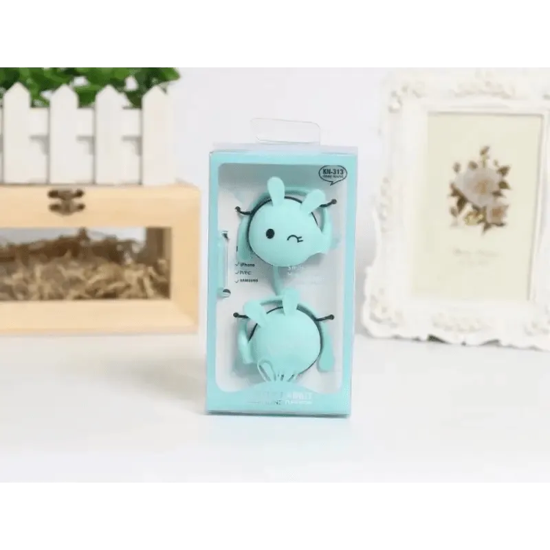Cute Bunny Earphones: High-Quality ABS Over-Ear Headphones