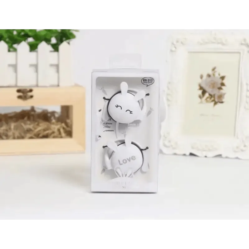 Cute Bunny Earphones: High-Quality ABS Over-Ear Headphones