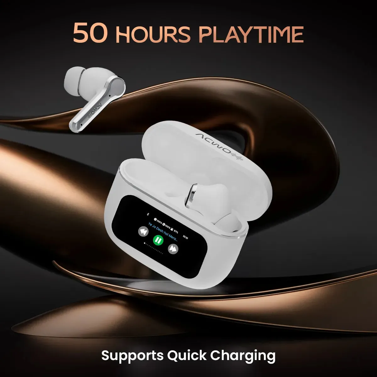 DwOTS [Touch Screen Display] Earbuds with ANC and ENC