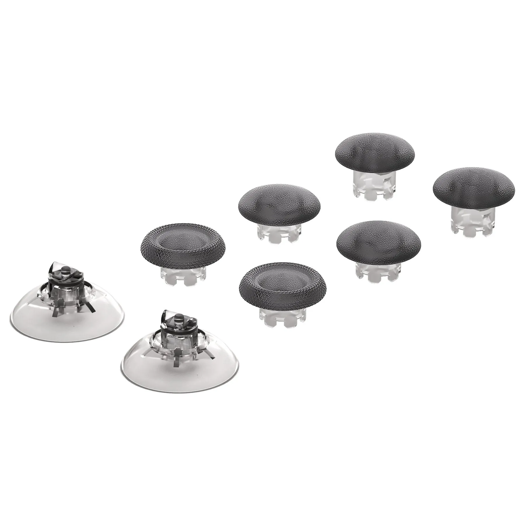 eXtremeRate EDGE Sticks Interchangeable Thumbsticks for Xbox Core Controller, Clear Black Swappable Analog Stick Joystick for Xbox One S/X, Xbox Elite V1 Controller, for Nintendo Switch Pro Controller - AGLX3M007